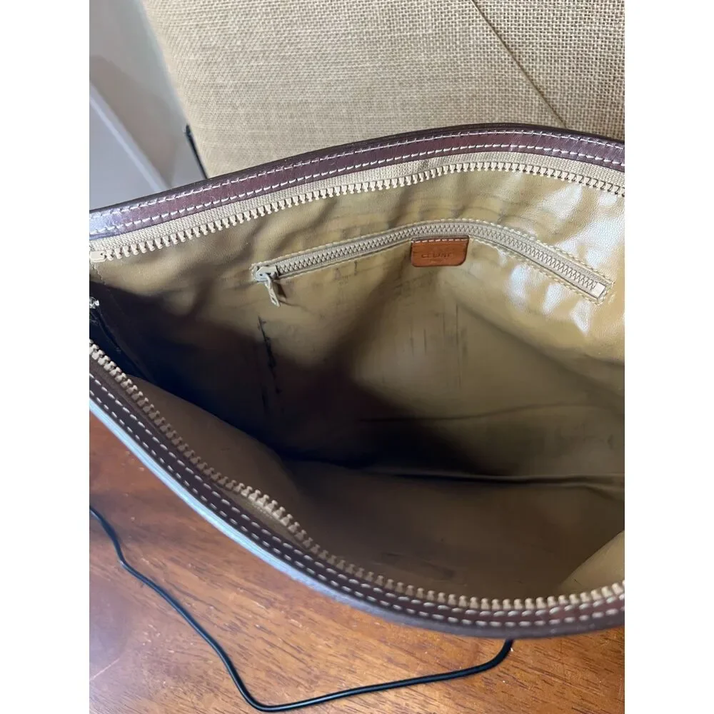 CELINE Vintage Triomphe Macadam Portfolio Document Bag